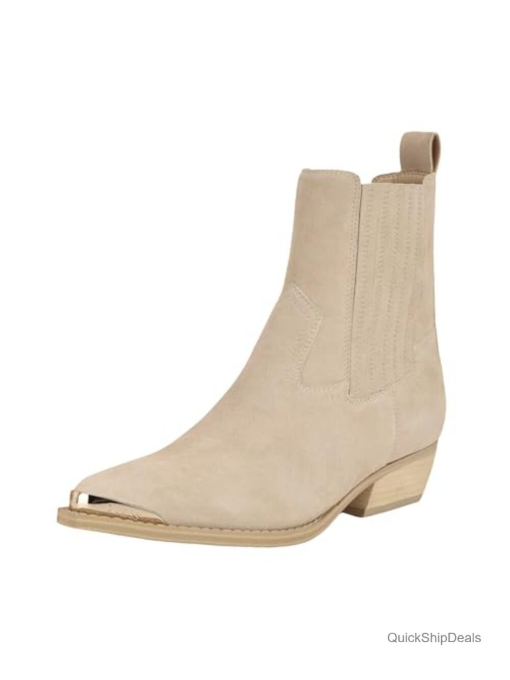 Faux Suede Ankle Booties Pointed Toe Chelsea Boots